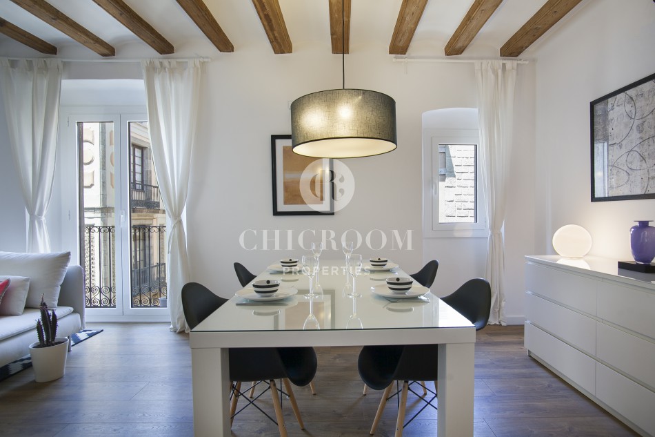 Mid term 1 bedroom flat with terrace for rent in Barcelona Gothic